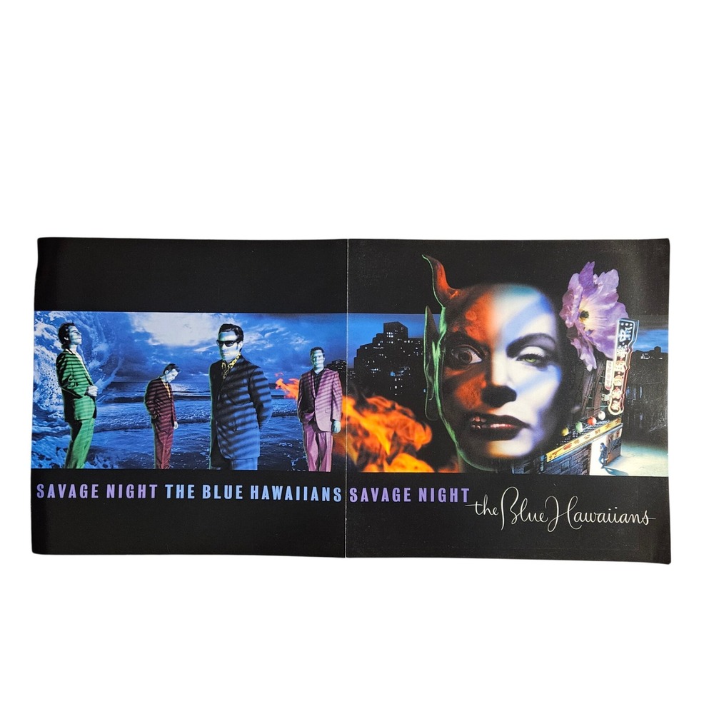 The Blue Hawaiians Savage Night 1999 Promo Album Poster 12.5x25 Double Sided‎